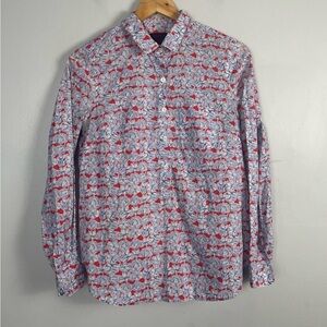 Liberty Red Floral Print Blouse for J.Crew cotton size 4